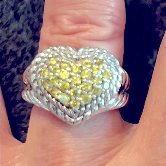 Unique Judith Ripka Canary Diamonique ring